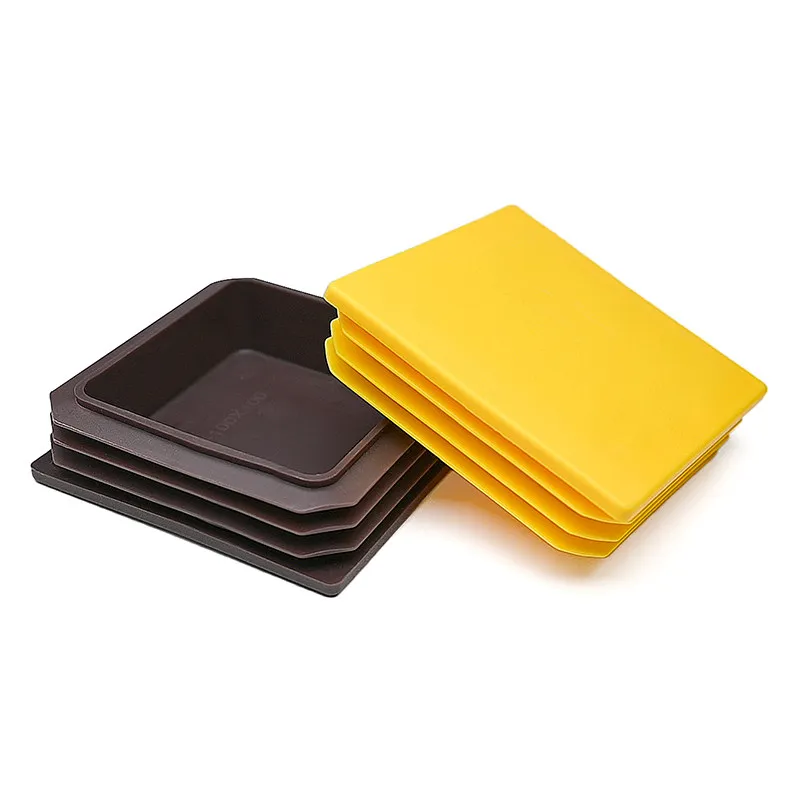 100x100mm Square Steel Pipes, Furniture Protective Caps, Anti-Slip Dustproof Anti-Collision for 1-6mm Wall Thickness Black/White