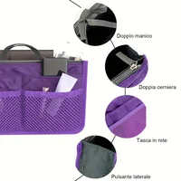 Multifunctional Bi-fold Storage Bag Double Zipper Large Capacity Storage Arrangement Makeup Toiletries Large Classification Bag 4