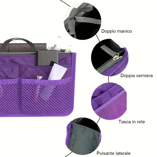 Multifunctional Bi-fold Storage Bag Double Zipper Large Capacity Storage Arrangement Makeup Toiletries Large Classification Bag 4 Multifunctional Bi-Fold Storage Bag Double Zipper Large Capacity Storage – view 4