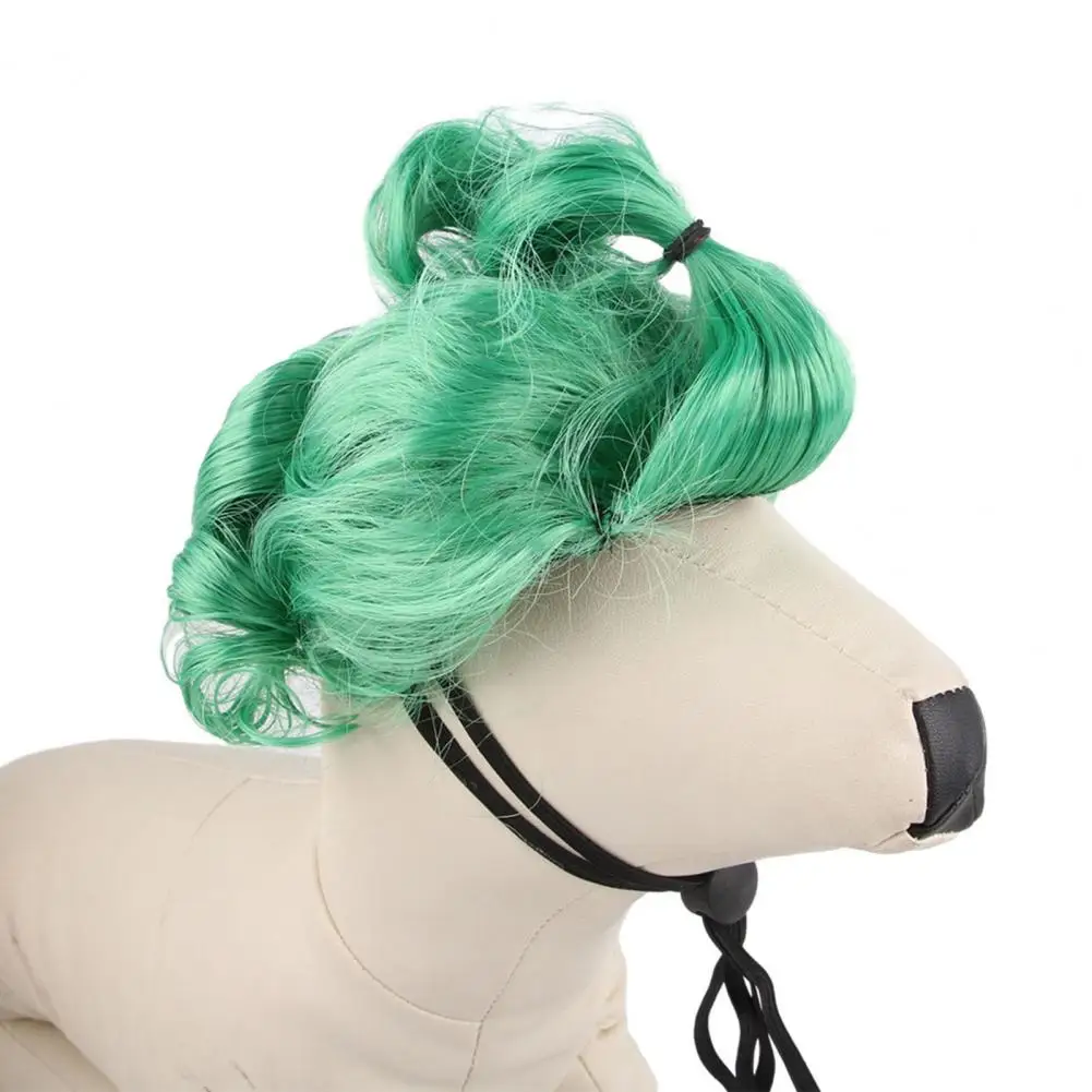 Pet Cosplay Accessories Dog Wig Realistic Adjustable Pet Wig for Dogs Cats Funny Cosplay Costume Hair for Cross-dressing