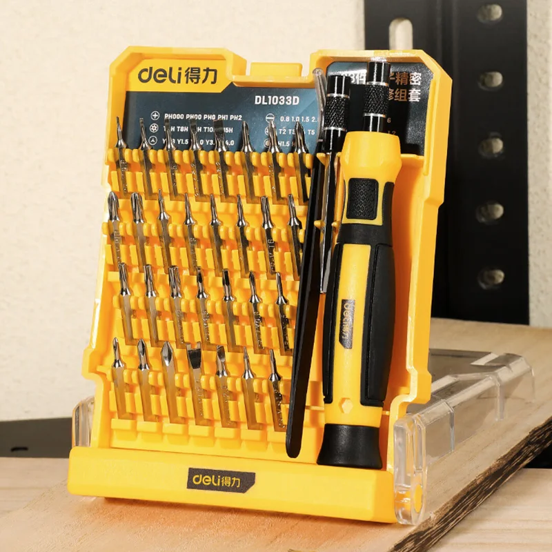 Deli 33 Piece Precision Screwdriver Set Multifunctional Magnetic Hexagon Torx Screwdriver Disassembly Repair Tool Sets