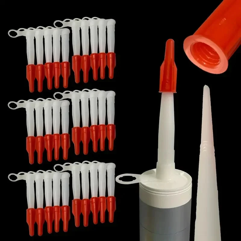 Caulk Saver Cap (Red, PE Material), Reusable Nozzle Cover to Stop Caulk & Adhesive Solidification image 3