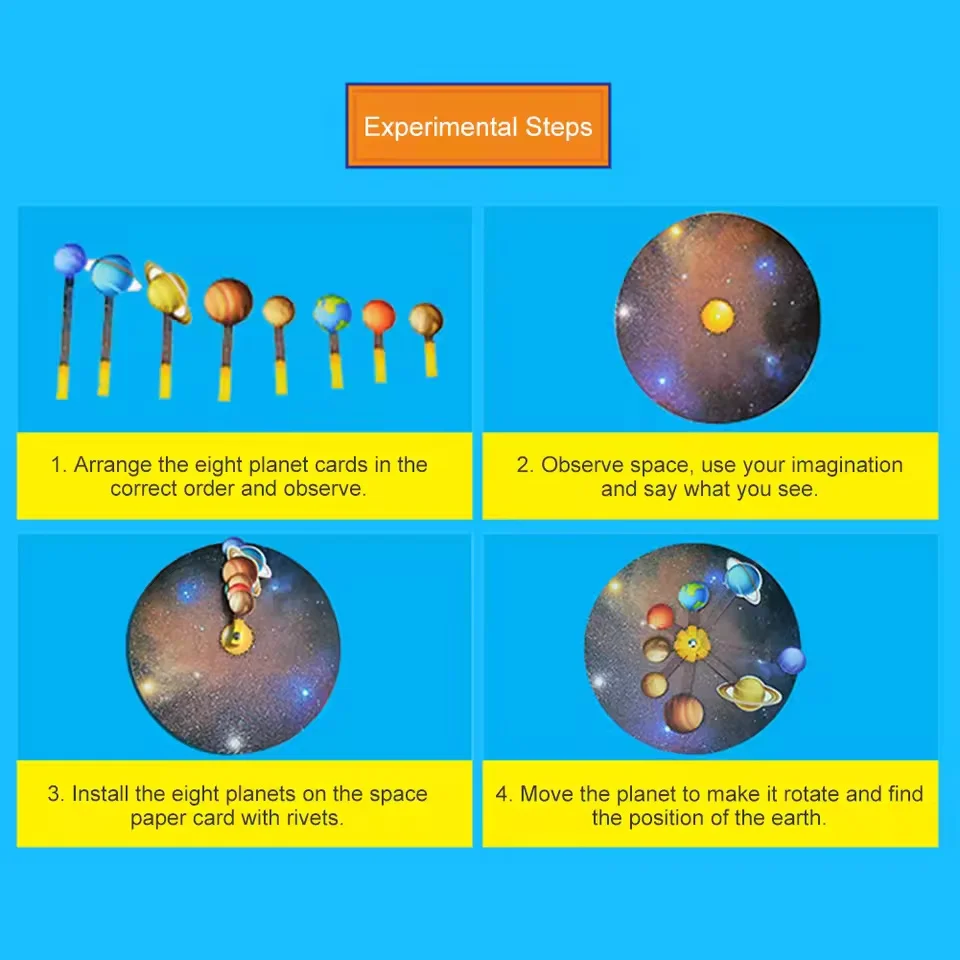 DIY النظام الشمسي كوكب نموذج العلوم تجربة لعبة تعليم الأطفال لعبة التكنولوجيا تجربة الجذعية لغز الكوكب