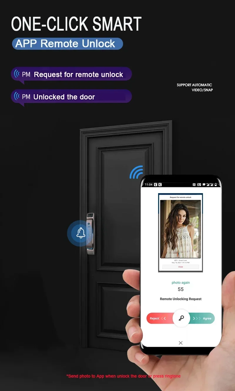 005Smart finger veins 3D Face Recognition Door Lock With WIFI APP Remote Unlock Capture Photo Peephole camera, video intercom ca