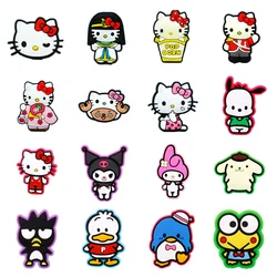 1-16pcs Shoes Charm Pins for Shoes Sanrio Charms Girls Decoration Pvc Accessories 3d Hello Kitty Melody Kuromi Women Kids Gifts