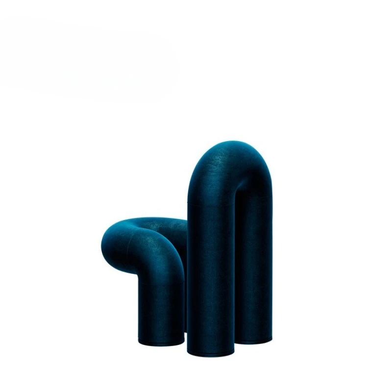 

Nordic creative modern minimalist special-shaped concept water pipe chair fabric dining chair