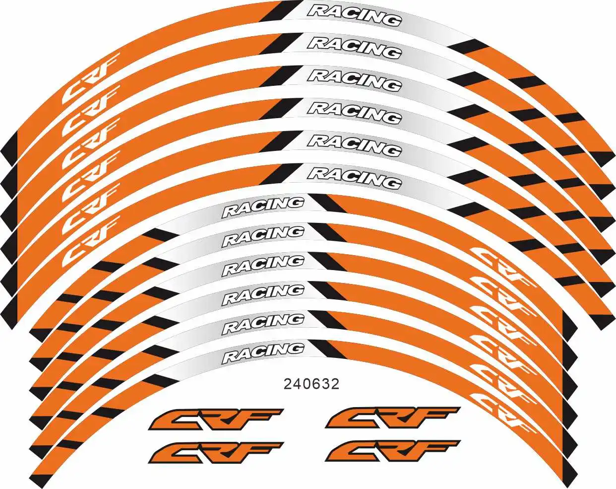 Motorcycle tire inner ring reflective stripe stickers multicolor waterproof decals for Honda CRF 450RX 450X/L 250RX/X/L/F 230L/F