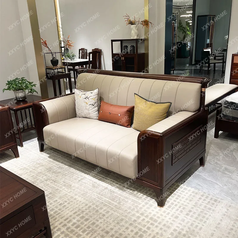 

solid wood sofa combination modern simple villa size apartment living room furniture