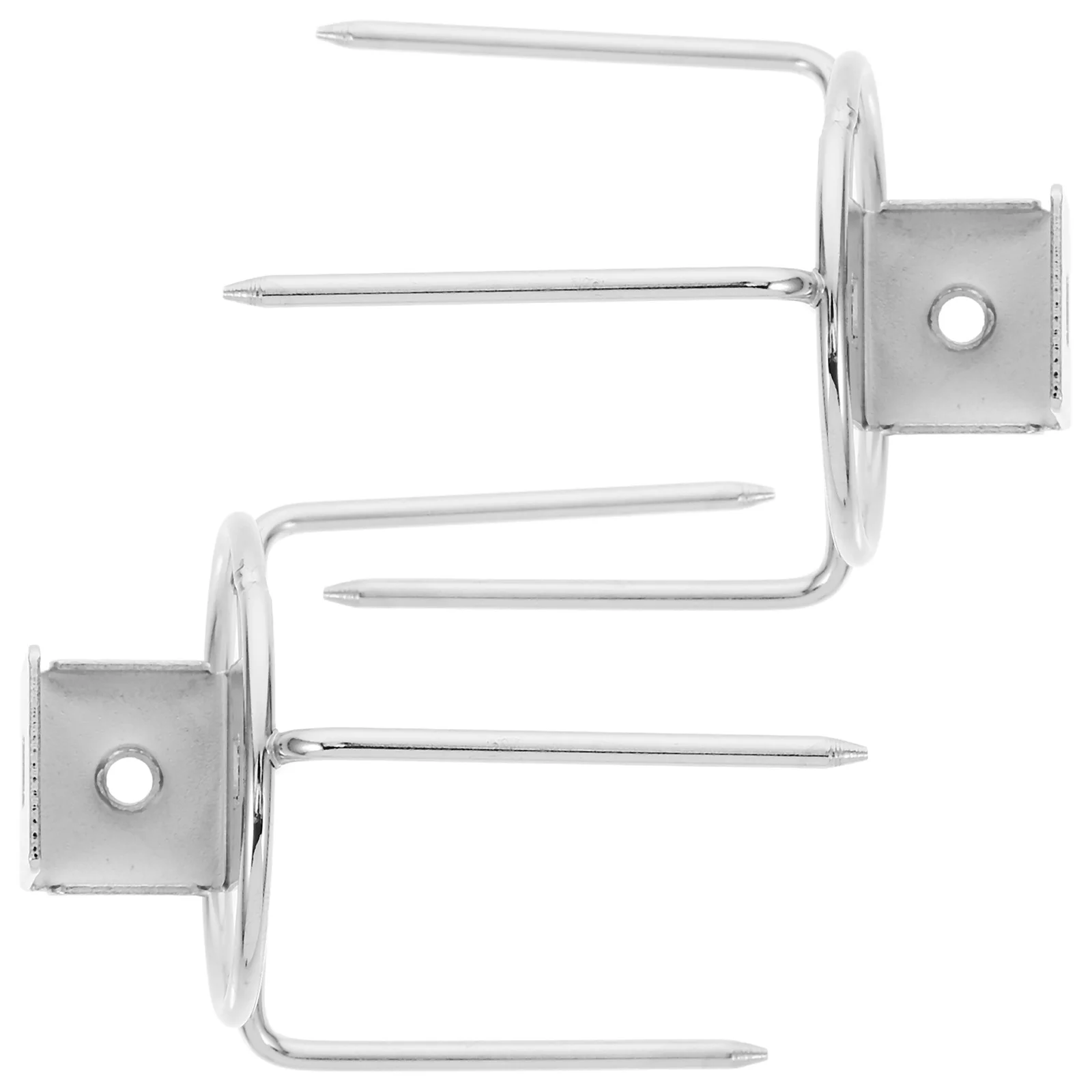 

2Pcs Metal Rotisserie Meat Forks Stainless Steel Grill Spit Rods for Outdoor Bbq Grilling Roast Chicken Turkey Fish Accessories