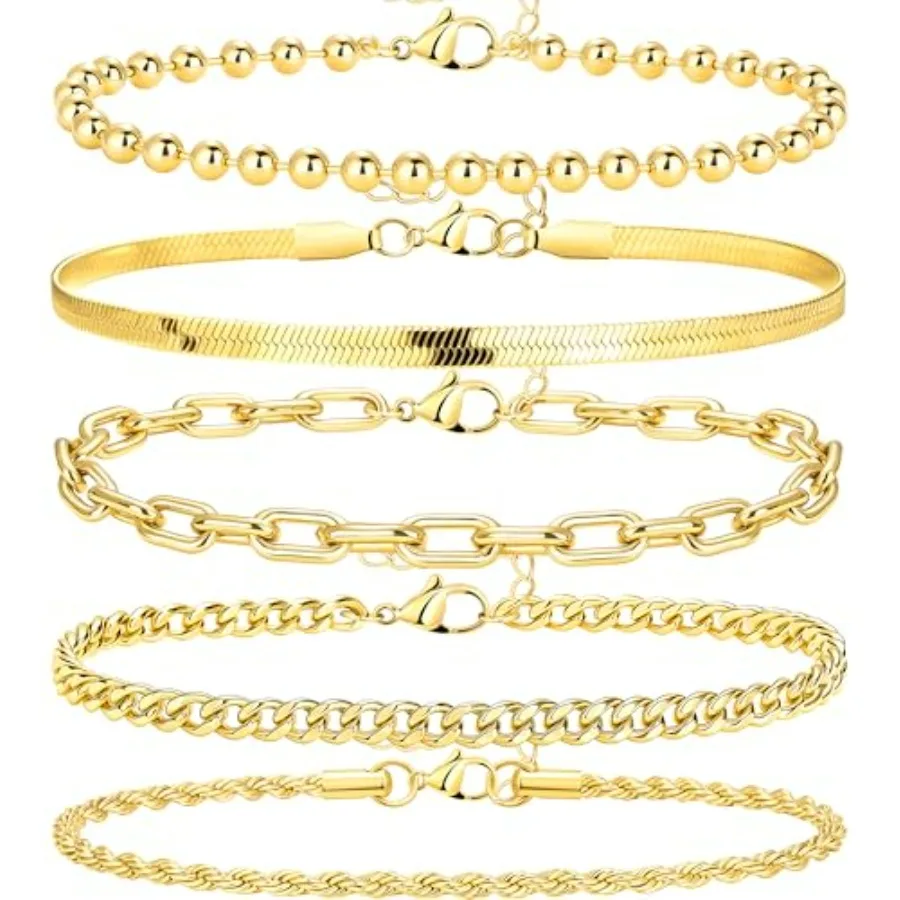 

Extra Large Anklets for Women Waterproof, 14K Gold Plated Stack Anklets for Women Plus Size, 10"+2" Non Tarnish Large Ankle Bra