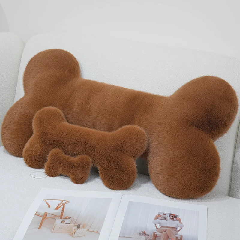 70cm Hot INS Nordic Bone Plush Doll Pendant Pillow Super Soft Brown Khaki White Bone Plush Pillow Home Decor For Pets Dog Gift