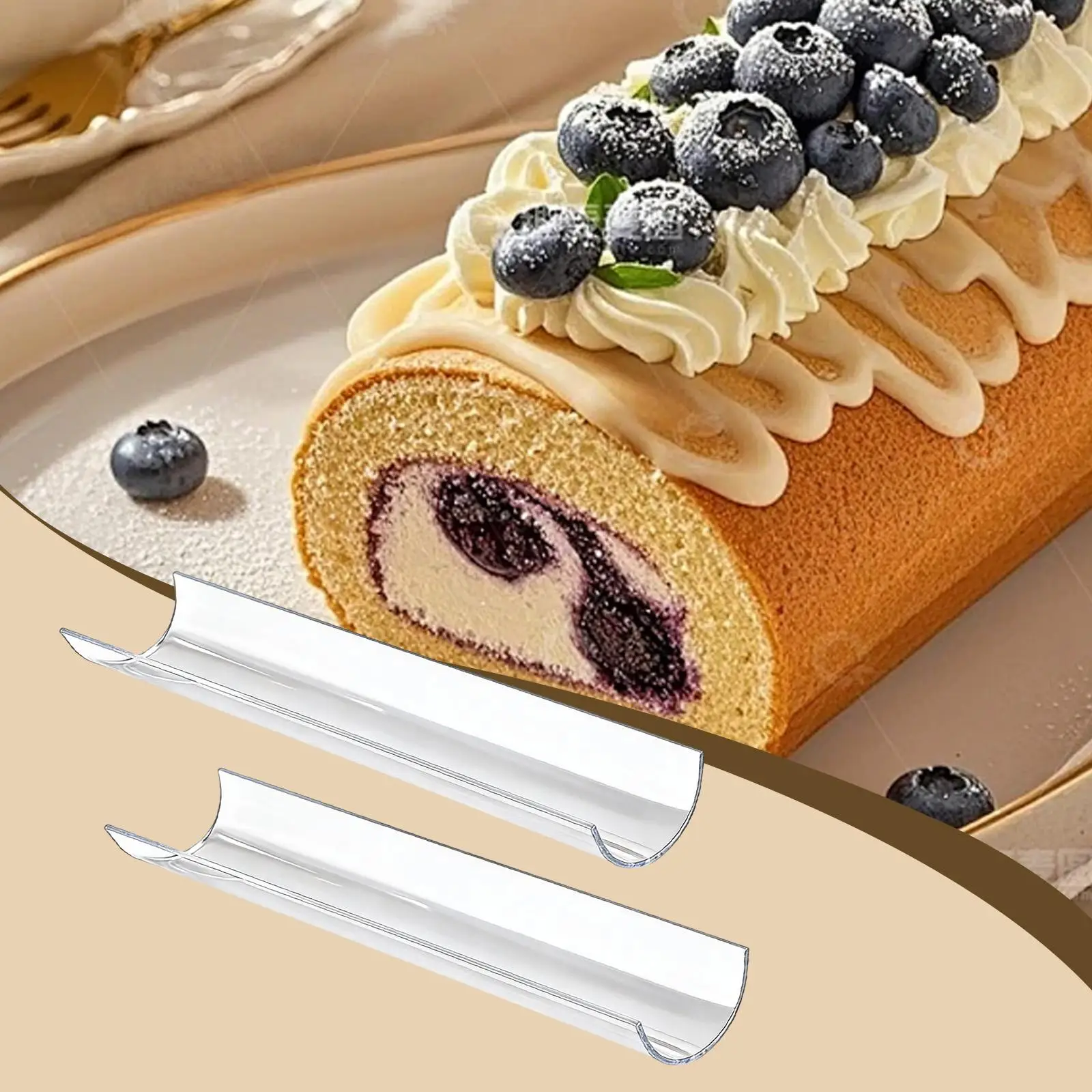 Clear Acrylic Cake Roll Dessert Bracket Easy Clean Baking Accessories Tool for Cakes and Pastry