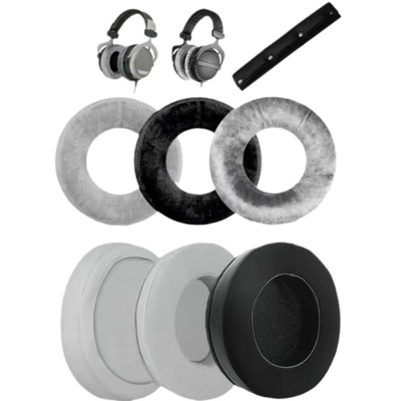 Ohrpolster passend für Beyerdynamic T70P T5P T1 DT990 DT880 DT770PRO Kopfhörer, Ohrschwamm-Ohrenschützer, Kopfbügelkissen