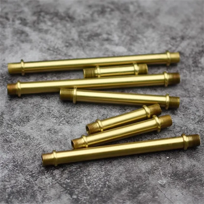 أنبوب أسنان نحاسي بالكامل مستقيم على كلا الجانبين أنابيب لولبية ، مصباح طاولة ، توصيل قلادة ، ديكور ، M10 ، 2 من من من من النحاس الأصفر