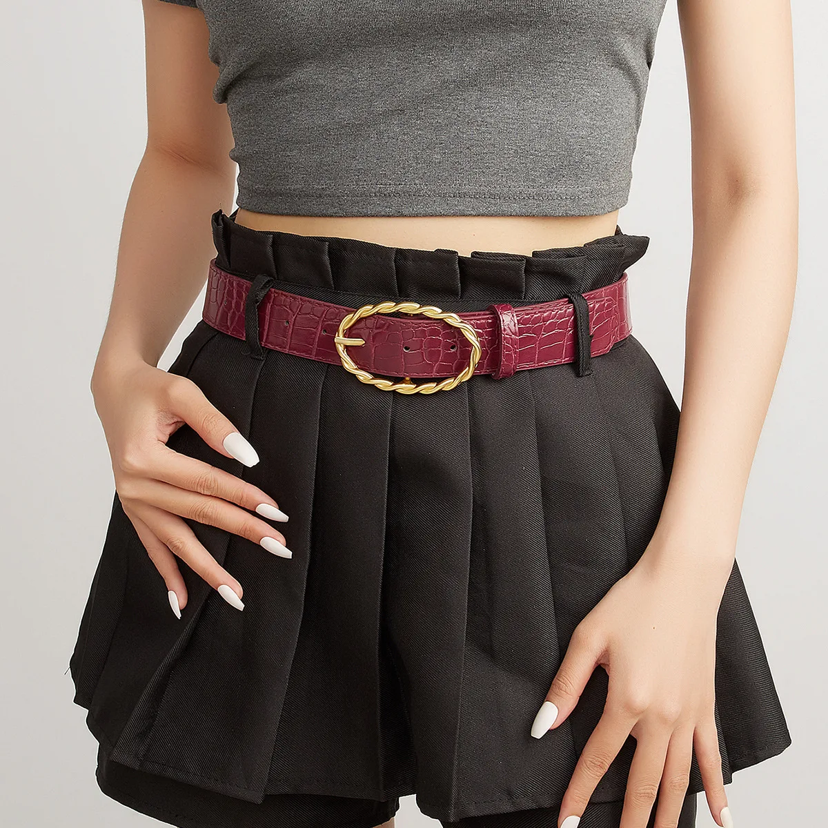 여성 빈티지 PU 가죽 코르셋 여성 Cummerbund 코트 허리띠 드레스 Decration 와이드 벨트 J1360