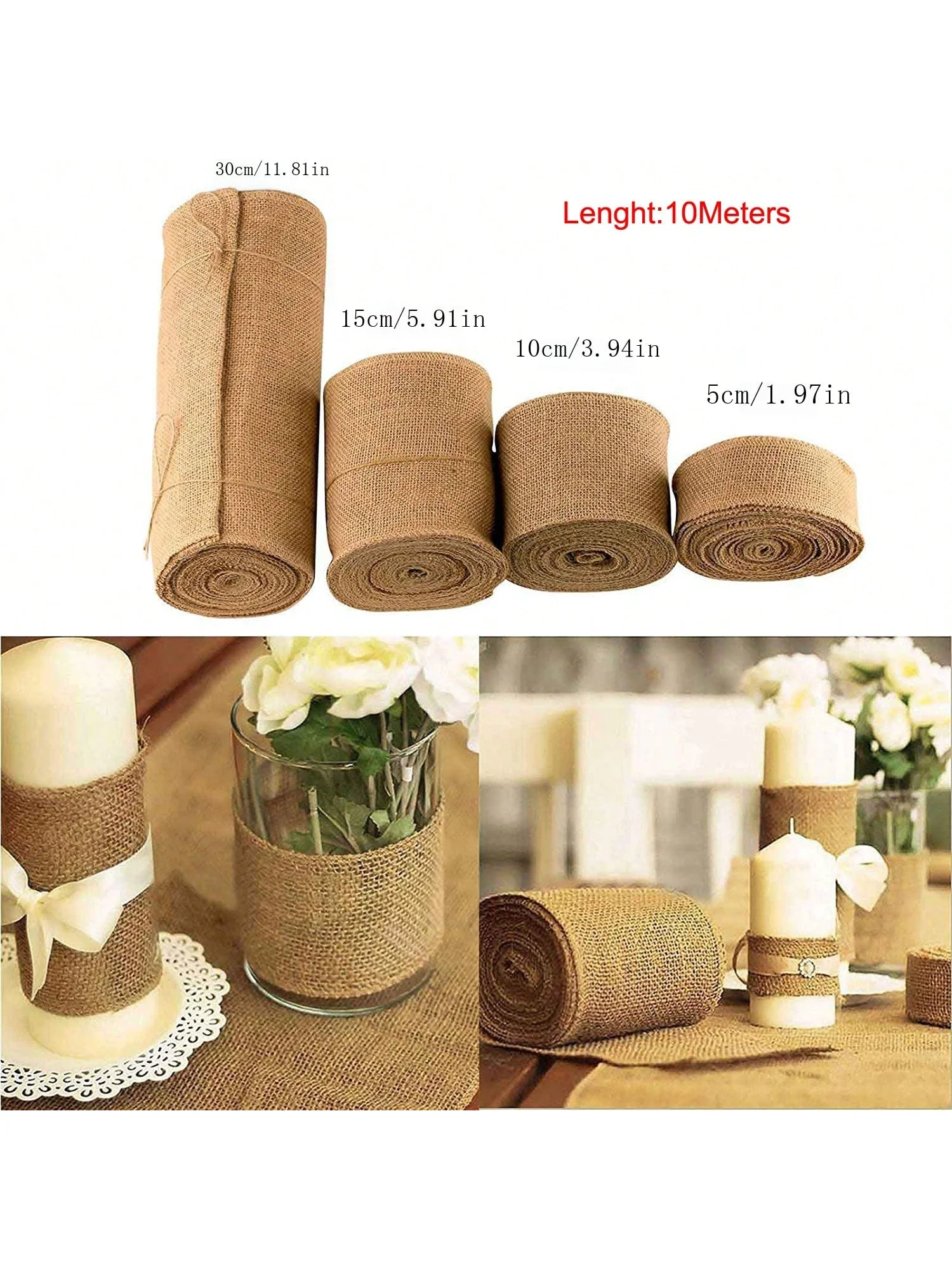 Hessian Fabric Roll, Natural Hessian Table Runner, Hessian Jute Fabric, Jute Table Runner, Jute Runner for Crafting, Wedding, Ta