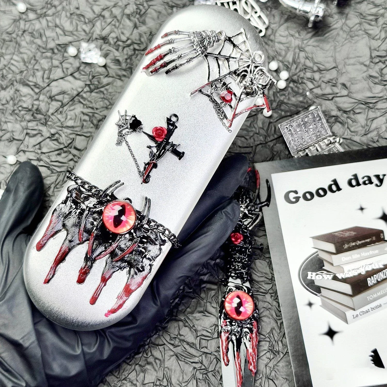 Bloodstained Spider Gothic Style Evil Eyes Kunai Knife Dart Manual Box Opener Vintage Gift Ornament Decoration Crafts