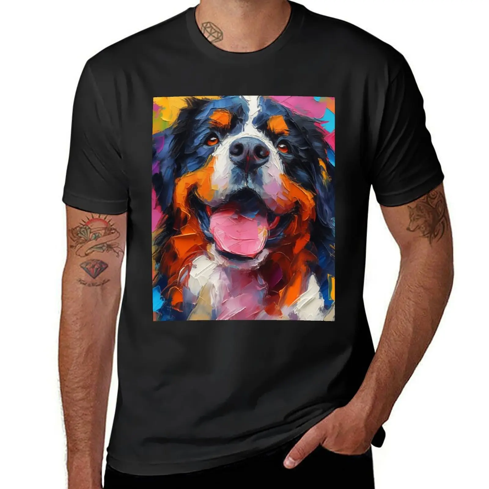 The Bernese Mountain Dog Portrait T-shirt animal prinfor boys tees summer tops men t shirt