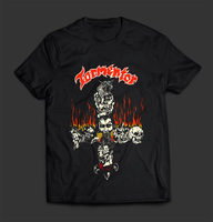 TORMENTOR Skull Cross T Shirt Men and Women Cotton Short Sleeve Retro Hip Hop Rock Band Tops Summer Men's Clothing Streetwear