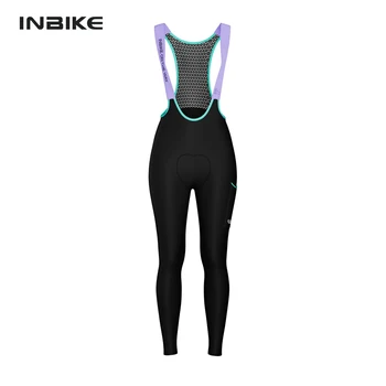 INBIKE winter professional cycling bib pants for women windproof fleece cycling clothing pants gel padded road bicycle MTB trousers