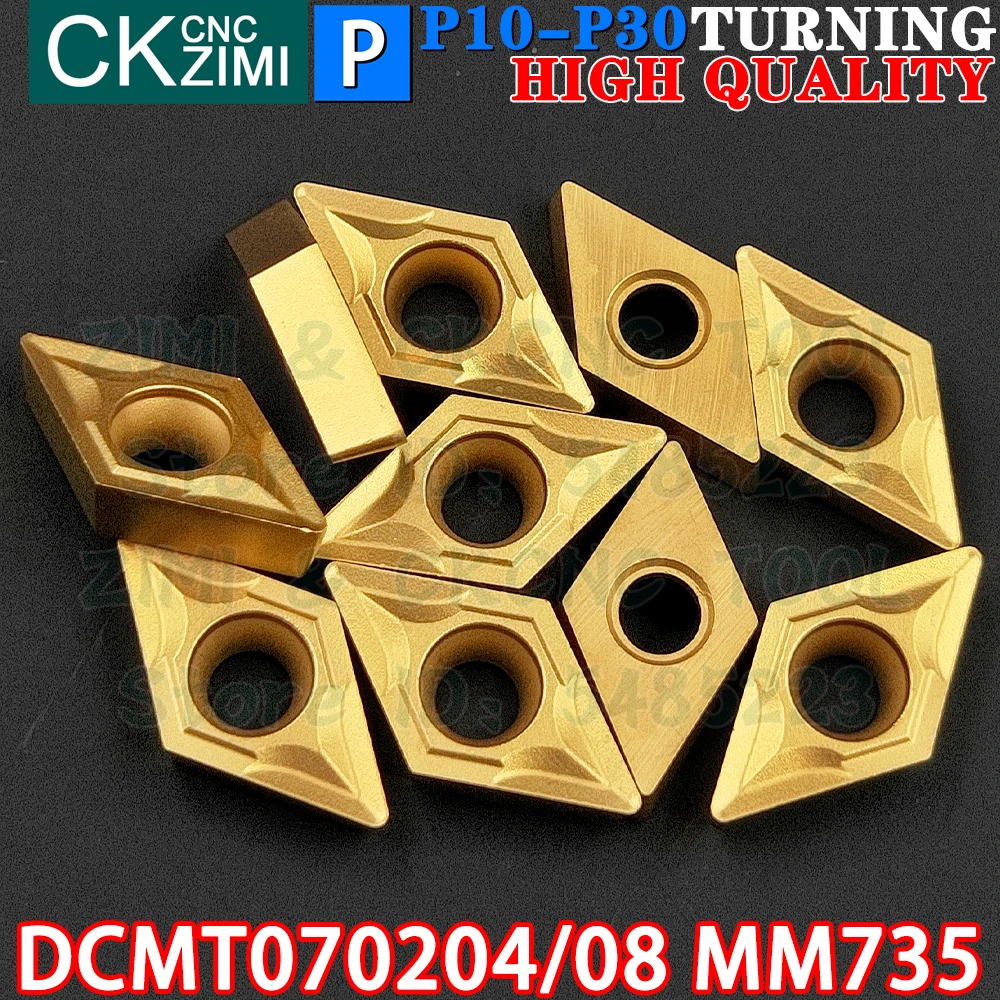 DCMT070204 MM735 DCMT070208 MM735 DCMT21.51 DCMT21.52 MM735 Sisipan Karbida Alat Sisipan Pembalik Internal Eksternal Alat Pemotong Bubut Logam CNC DCMT 0702 DCMT0702 Alat pertukangan