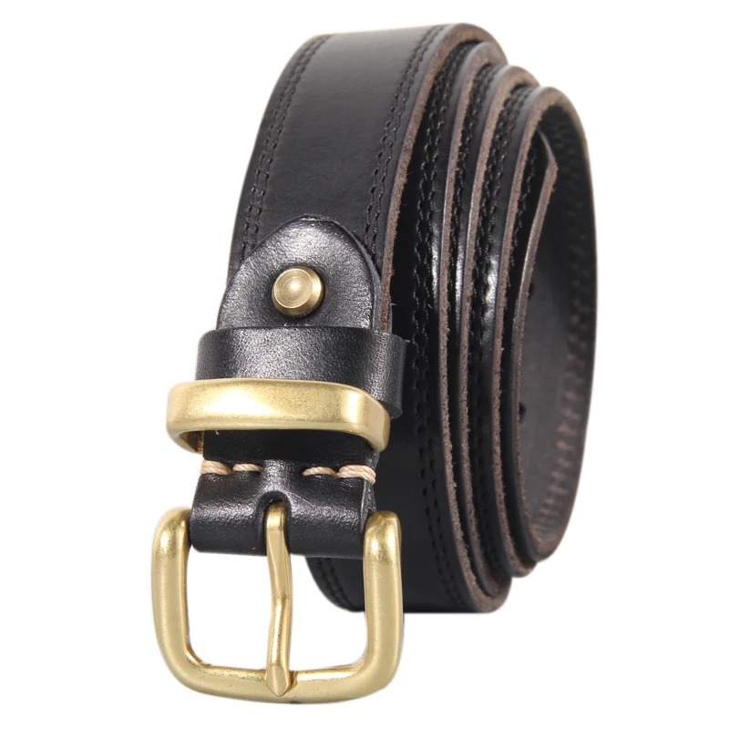 Brass Buckle Ladies Belt Retro Simple All-match Genuine Leather Fashion Trend Jeans Belt Slim Designer Belt Jeans Belt