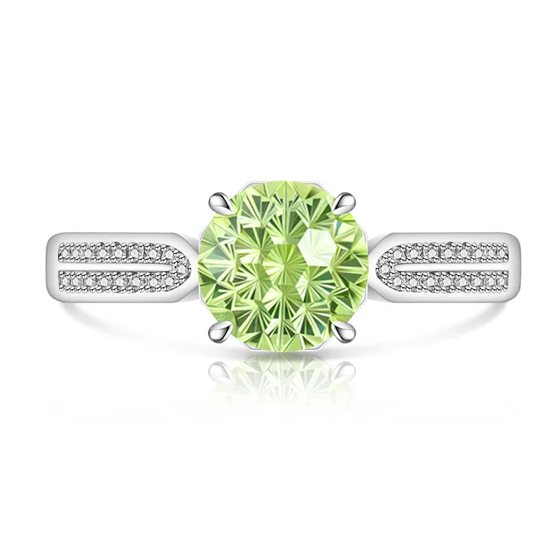 Schlichter, Dezent-Eleganter 925 Sterling Silber Dahliaschliff Hochkarätiger Diamant Mode Damenring Schmuck – Detail 11