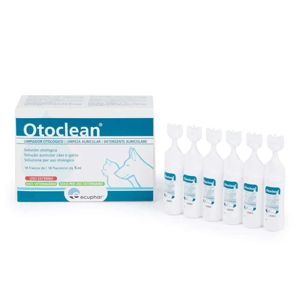 OTOCLEAN LIMPIADOR OTOLÓGICO PARA PERRO 18 MONODOSIS DE 5ML limpiador otológico en monodosis Ecuphhar