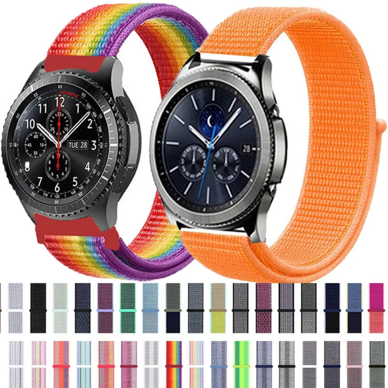 

Soft Nylon Watchband for Samsung Galaxy Watch Active 2 Strap Colorful Woven Classic Sport 20mm 22mm