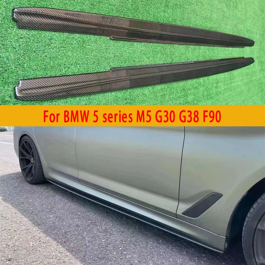 For BMW 5 Series M5 F90 G30 G38 Carbon Fiber Side Skirts Side bumper Splitters Side skirt Cupwings Apron Side panel Car Accesso