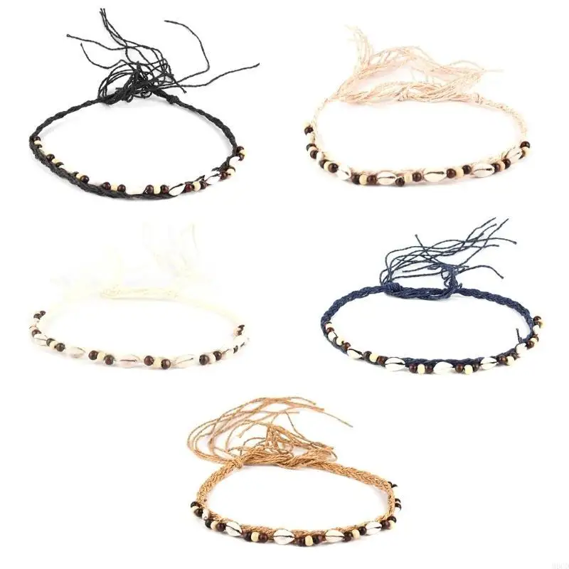 

M6CD Cowboy Hat Bands Western Hat Belt Straw Hat Bands Conch Hat Bands Bead Hat Bands