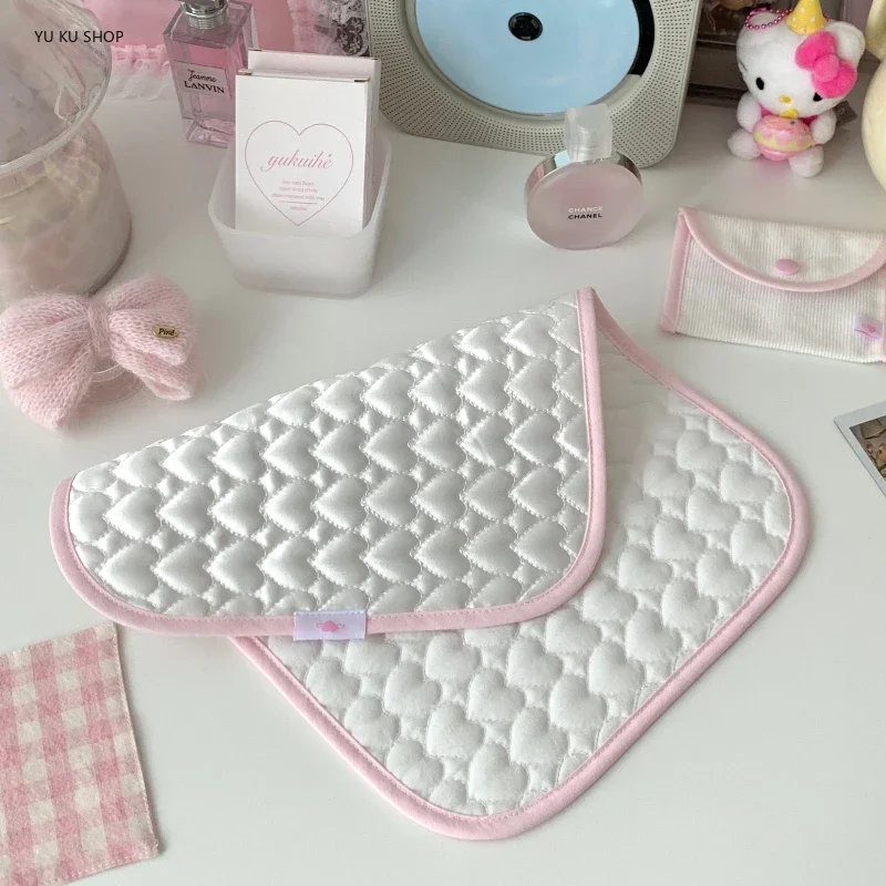 Handmade Placemats Satin Table Mat Tabletop Decoration Girl Posing Kawaii Cup Coasters Kitchen Accessories Coffee Table Decor