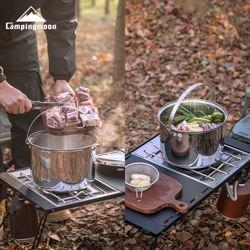 CC-24 مركب الفولاذ المقاوم للصدأ 5.9L وعاء خارجي نزهة تجهيزات المطابخ جهاز طهي الأرز غلاية مياه سعة كبيرة التخييم إناء للحساء