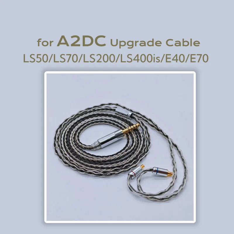 

A2DC Cable 8-Core OCC Silver-Plated Upgrade Earphone Cable with 3.5mm/4.4mm Plugs for LS50, LS70, LS200, LS400is, E40, E70