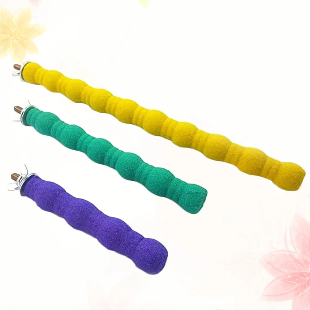 

3pcs Parrot Standing Pole Bird Perch Chewing Toys Budgie Branch Parakeet Cage Accessories Premium Materials Safe Sturdy Easy