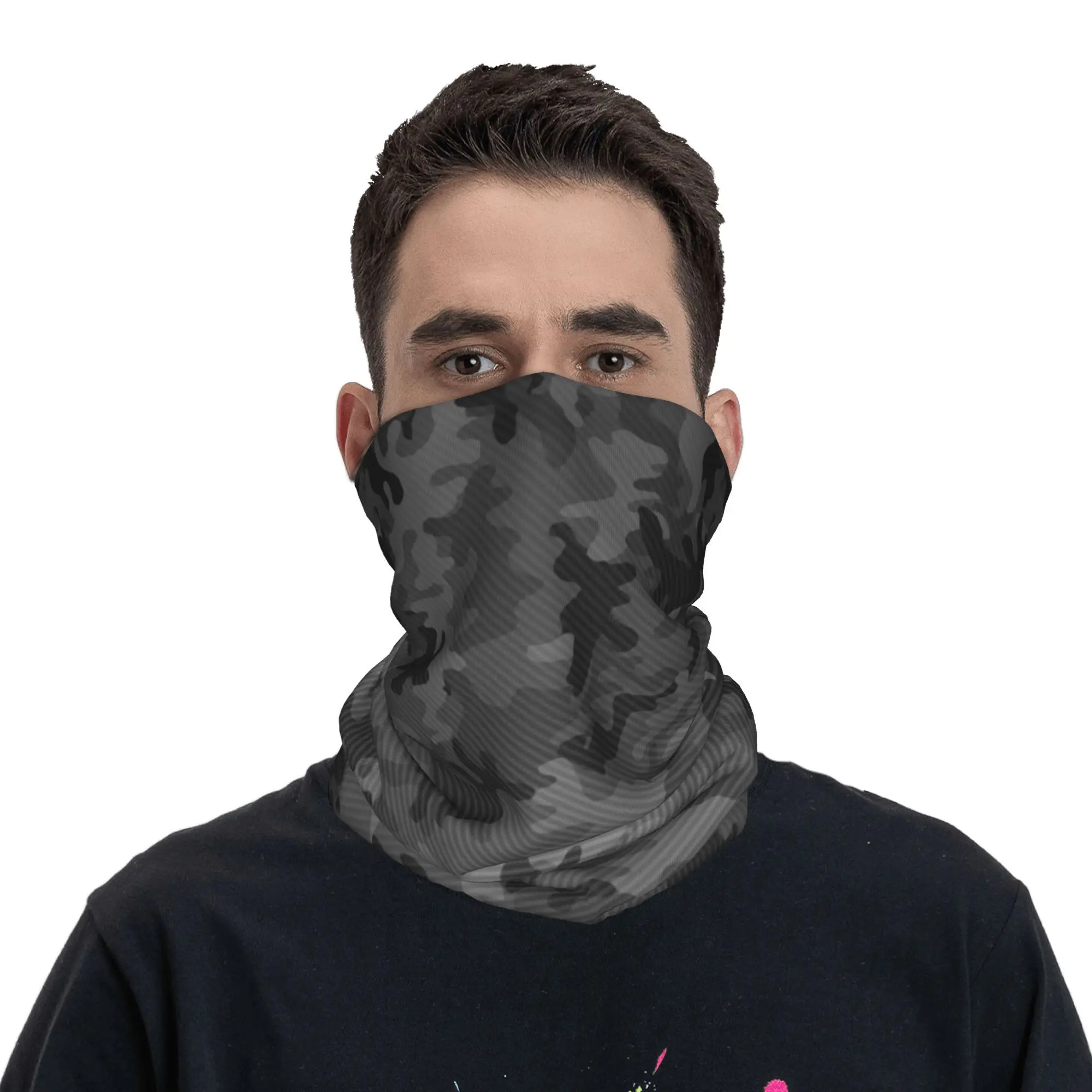 Bandana de camuflaje de carbono personalizada, polaina para el cuello, protección UV, bufanda para la cara, cubierta para mujeres y hombres, gorros de camuflaje militar del ejército, pasamontañas de tubo