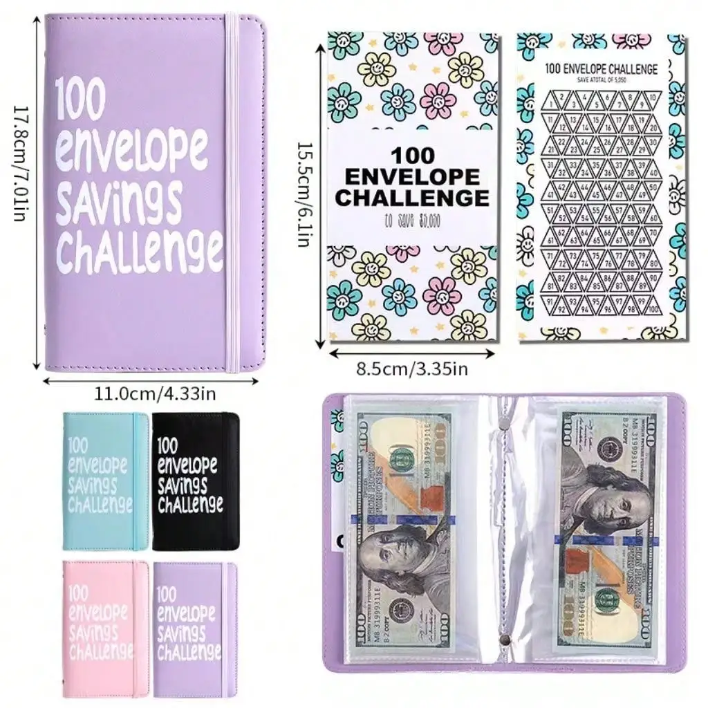 

100 Days Money Saving Envelope Budget Book – Mother's Day Gift Set in Pink