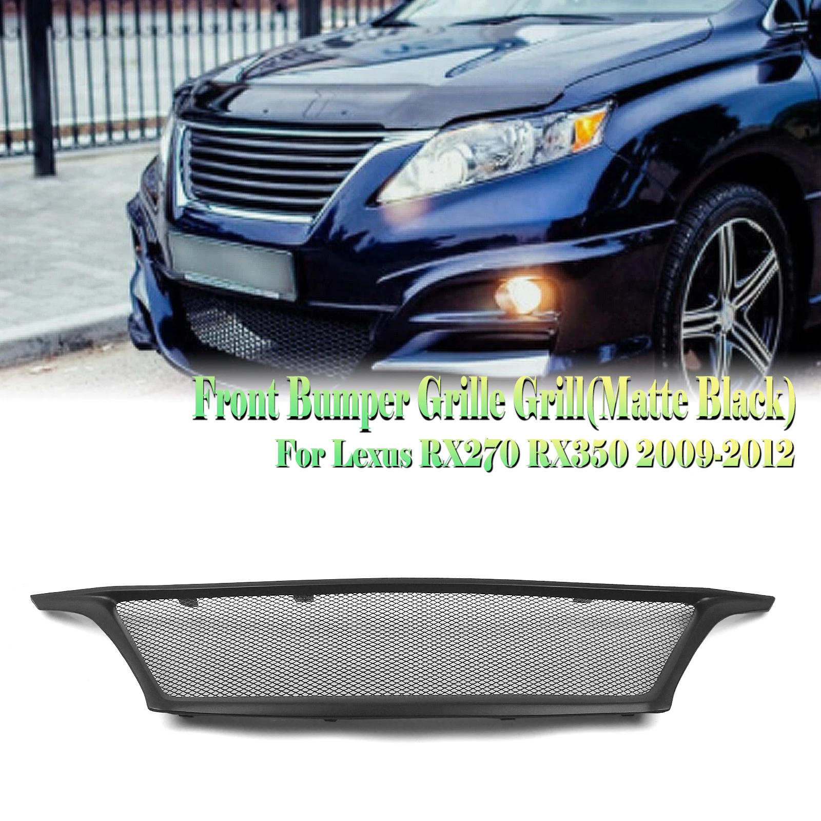 

For Lexus RX270 RX350 2009-2012 Front Grille Racing Grill Real Carbon Fiber/Fiberglass Honeycomb Style Upper Bumper Hood Mesh