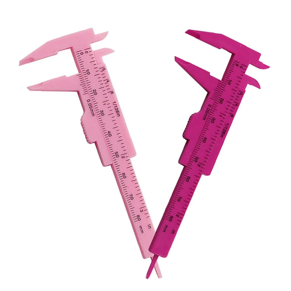 Großhandel 0-80mm Rosarotes Doppelskala-Schiebemessgerät für Permanent Make-up, Tattoo-Augenbrauenlinien- und Lippenmesswerkzeug zum Messen bei Tattoos – Detail 5