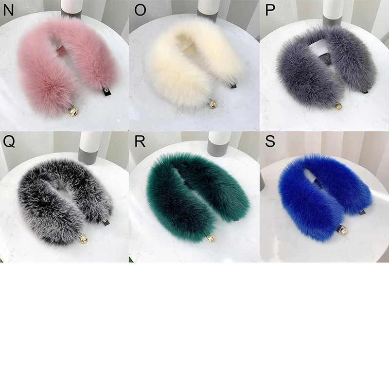 Faux Fuchs Pelz Kragen Schal Frauen Pelzigen Pelz Kragen für Winter Mantel Kapuze Pelz Dekor Plüsch Gefälschte Pelz Schal Parkas Jacke Pelz Kragen – Detail 8