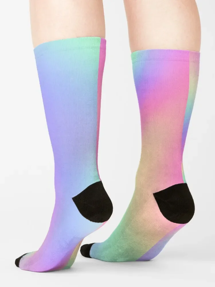 Calcetines de compresión con estampado holográfico de perlas pastel para hombre y mujer, medias profesionales para correr