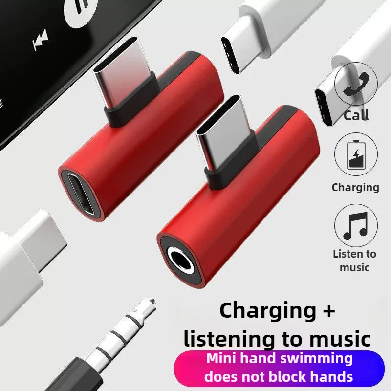 Type-C to 3.5mm Audio Adapter, Analog Signal Earphone Aux Jack Converter Cable for Smartphone Headphone Audio Connection