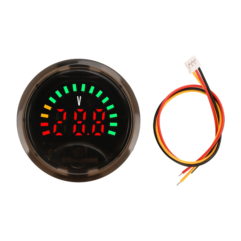 Mini LED Digital Voltmeter DC DC7-100V Display Round Two-wire Car Voltage Current Meter Volt Detector Tester Monitor Pane