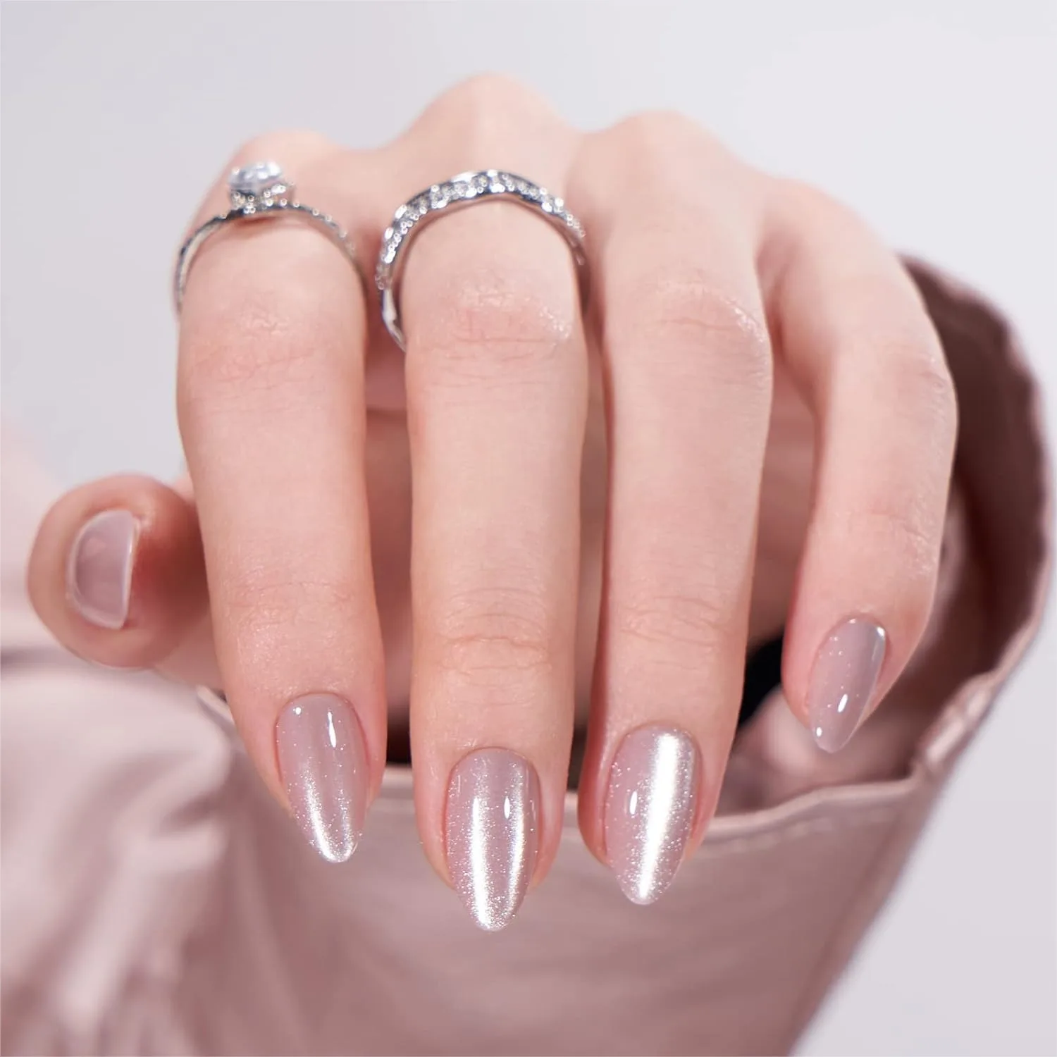 

Almond Press On Nails Short Soft Gel Fake Nails with Glue - 32 Nail Kit Reusable Stick On Nails for DIY Salon Look