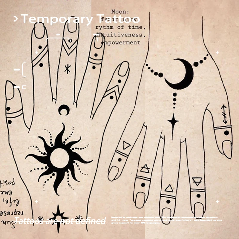 

Couple Tattoos Star and Moon Herbal Juice Tattoo Sticker Temporary Fake Tatto Waterproof Lasting Tatoo Cheap Goods New Toys Body