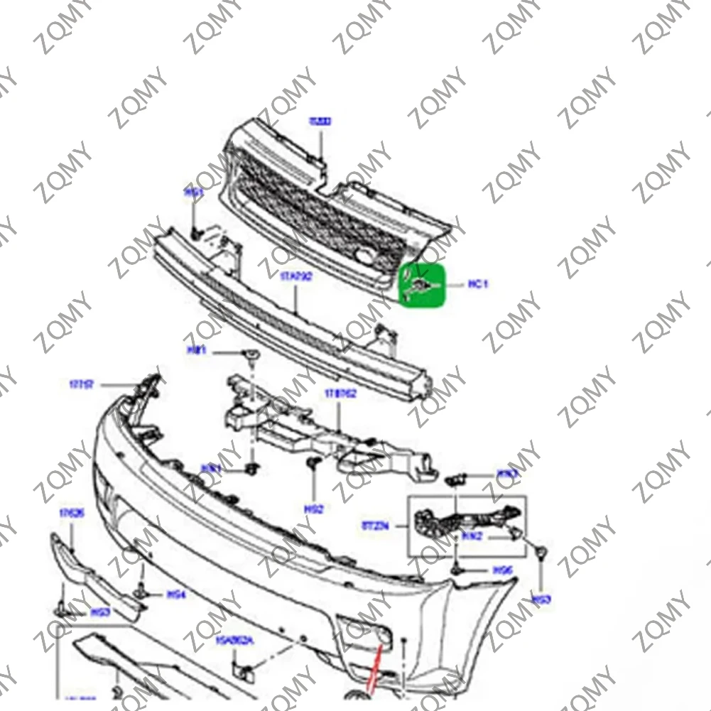 Car Front Bumper Grille Clip de substituição, Land Rover, Discovery 4, Discovery Sport, Range Rover Sport, Evoque, Velar, 1Pc