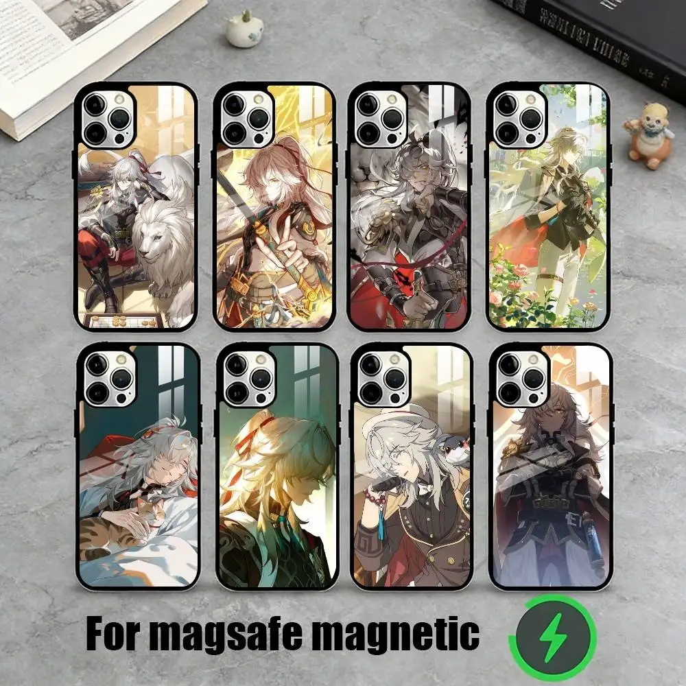 

H-Hot Game Honkai Star Rail Jingyuan Phone Case For iPhone17,16,15,14,13,12,11 Plus,Pro Magnetic with Magsafe Wireless Charging