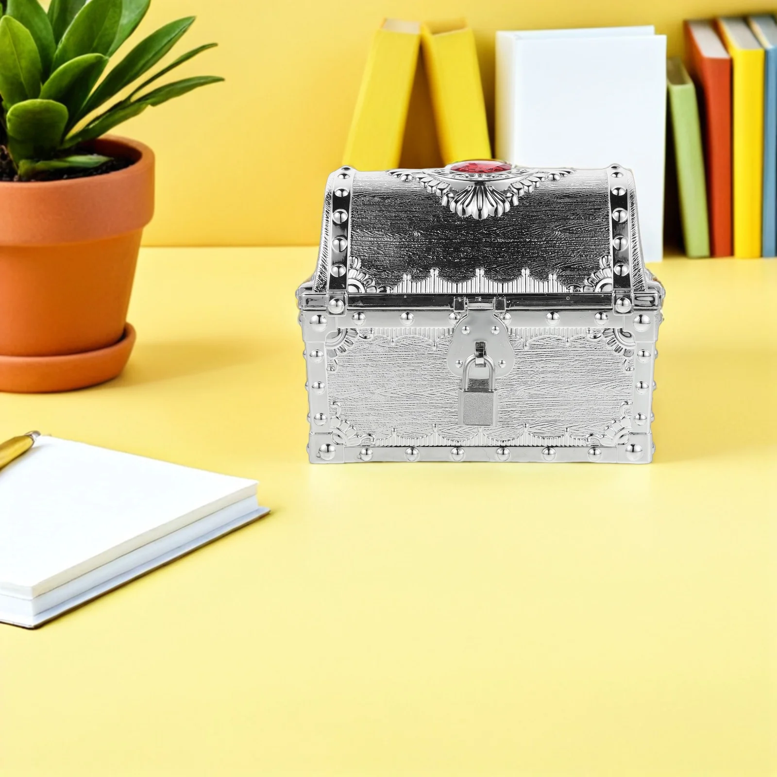 

Pirate Treasure Chest Large Plastic Storage Box Decorative Trinket Organizer Birthday Party Favor Container Vintage Jewelry