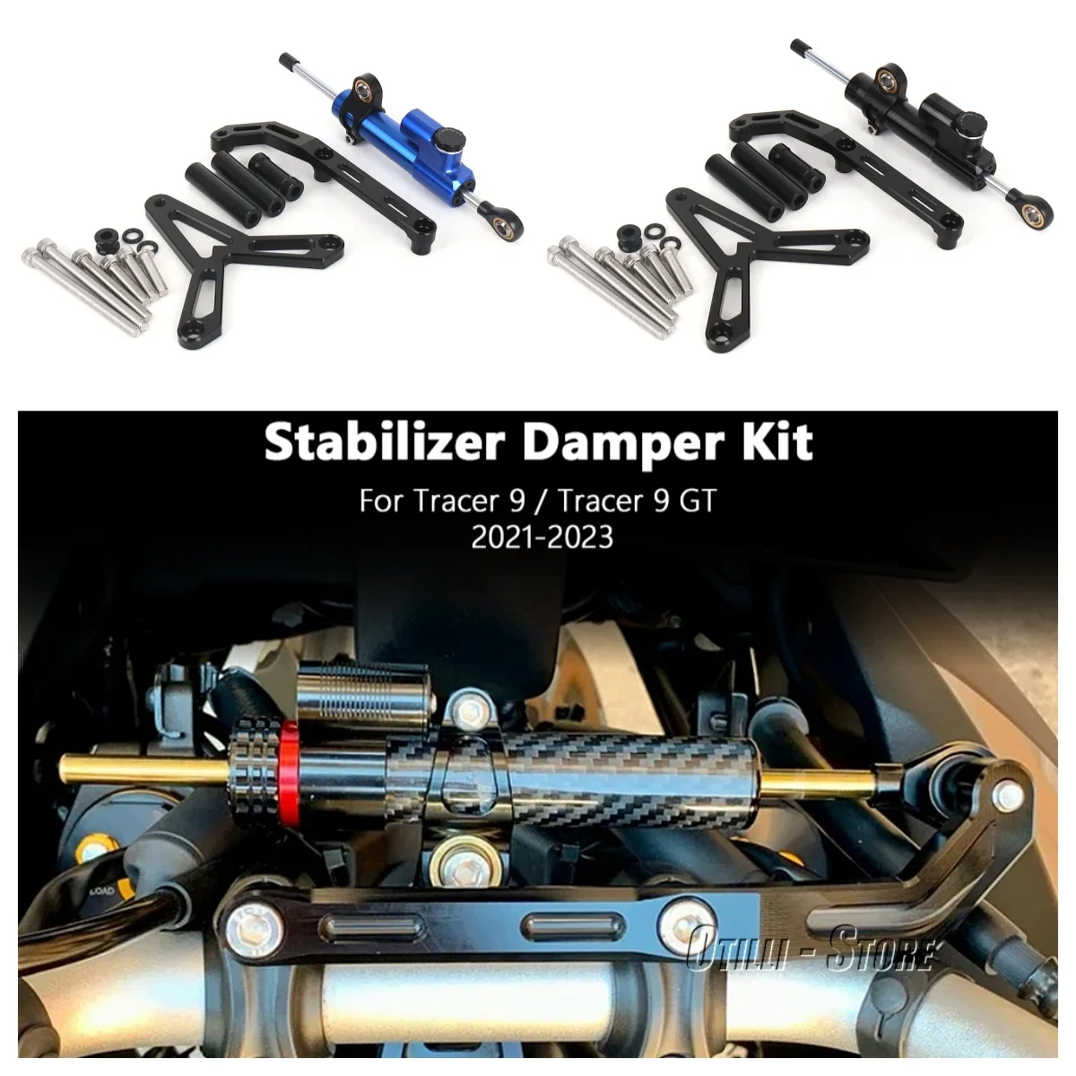 

Motorcycle CNC Steering Damper Stabilizer Bracket Mounting Kit For Yamaha Tracer 9 Tracer9 TRACER 9 GT TRACER9 2021 2022 2023