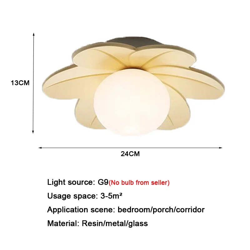 Cream Wind Corridor Porch Ceiling Light Nordic Modern Simple Cloakroom Balcony Network Red Flowers Concealed Aisle Light